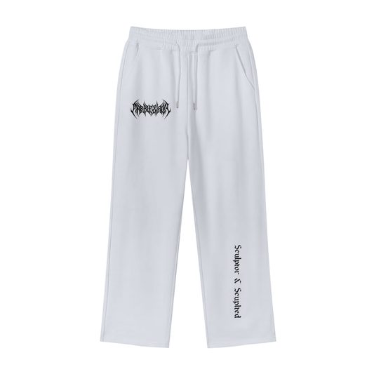 Marble and Iron Cotton Fleece Straight Wide Leg Jogger